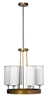 Jamie Young Kingdom Glass 6-Light Chandelier, Antique Brass