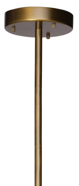 Jamie Young Kingdom Glass 6-Light Chandelier, Antique Brass
