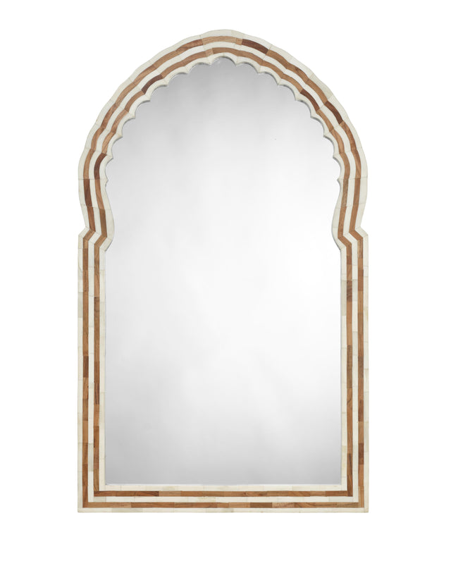 Jamie Young Bardot 40" Bone & Wood Arch Wall Mirror