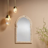 Jamie Young Bardot 40" Bone & Wood Arch Wall Mirror