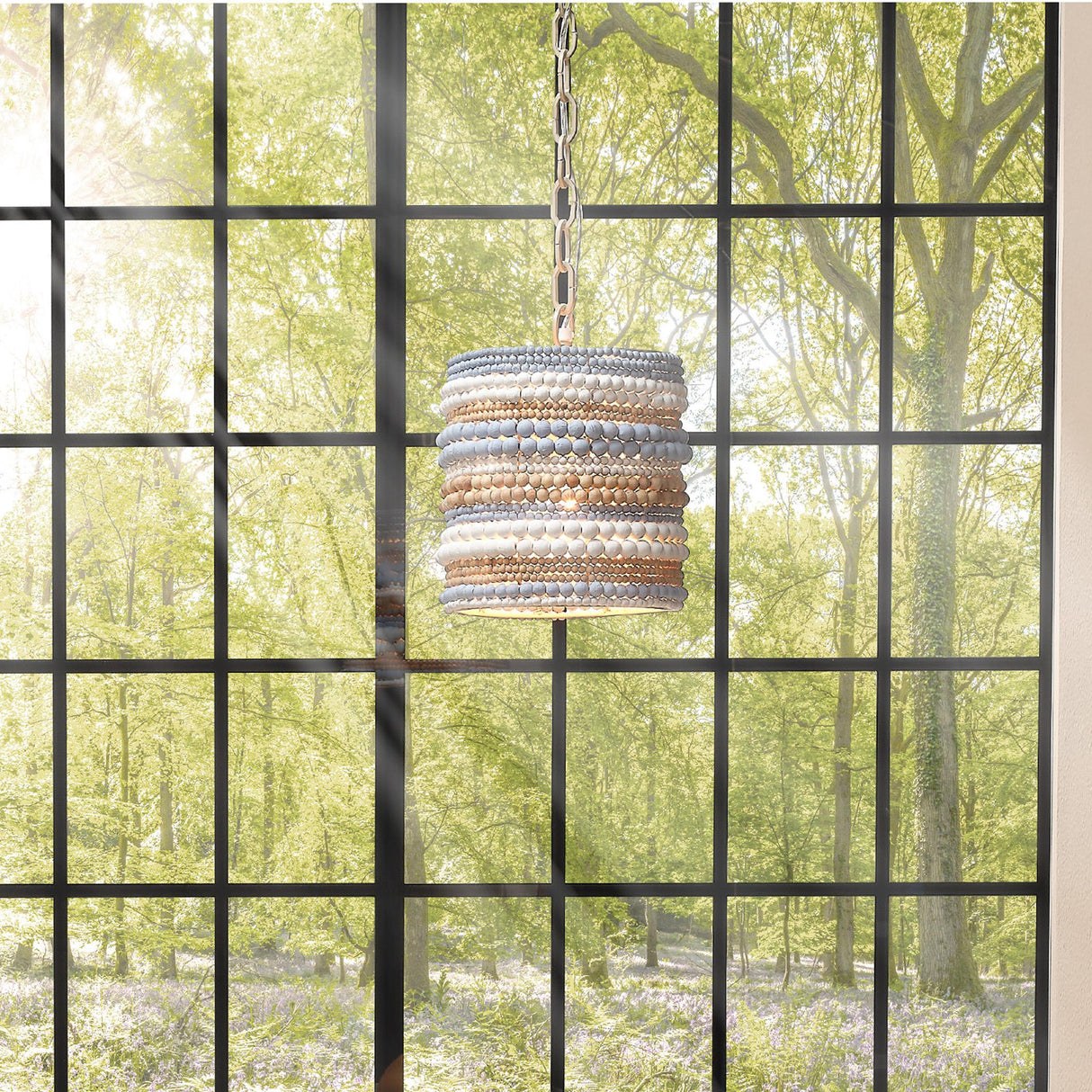 Jamie Young Strand Wood Beaded 1-Light Pendant