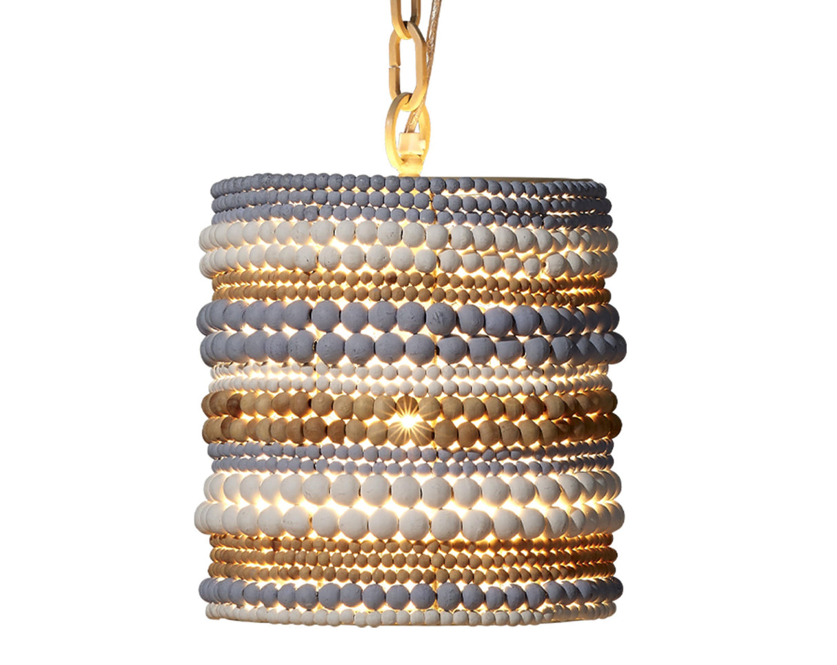 Jamie Young Strand Wood Beaded 1-Light Pendant