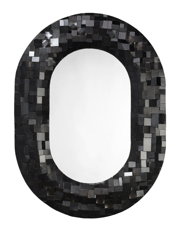 Jamie Young Enigma Iron Oval Wall Mirror