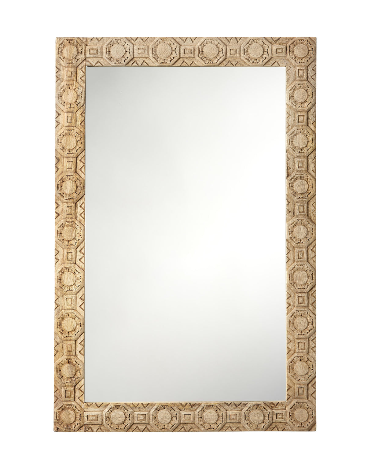 Jamie Young Relief Wood Carved Rectangle Wall Mirror