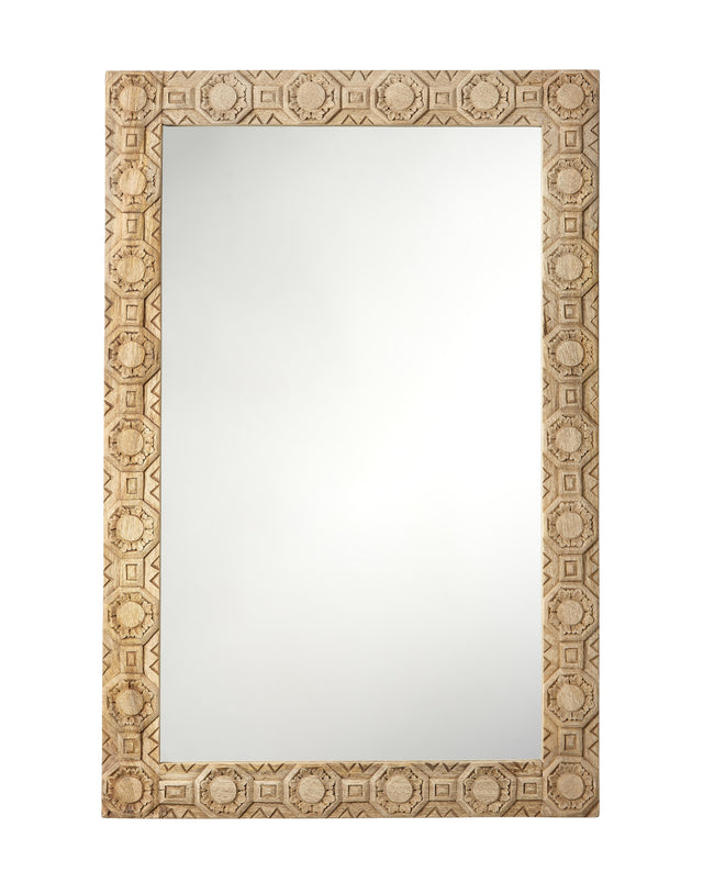 Jamie Young Relief Wood Carved Rectangle Wall Mirror