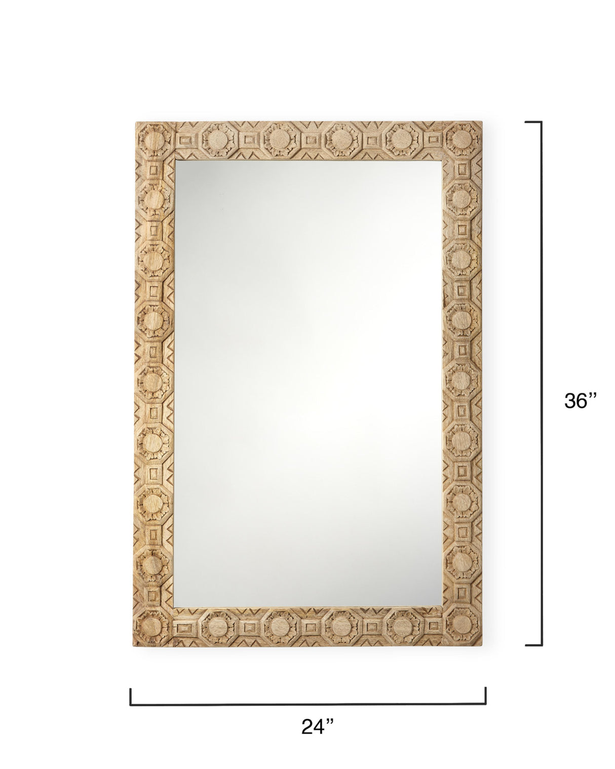 Jamie Young Relief Wood Carved Rectangle Wall Mirror