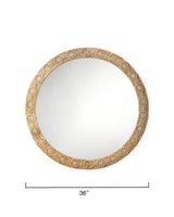 Jamie Young Relief Wood Carved Round Wall Mirror