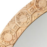 Jamie Young Relief Wood Carved Round Wall Mirror