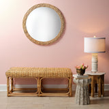 Jamie Young Relief Wood Carved Round Wall Mirror