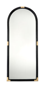 Jamie Young Saltwater Arch Rattan Floor Mirror, Black