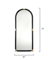 Jamie Young Saltwater Arch Rattan Floor Mirror, Black