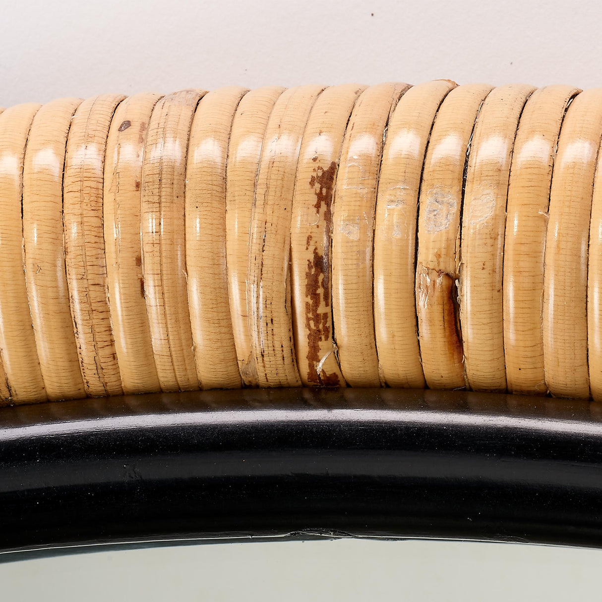 Jamie Young Saltwater Arch Rattan Floor Mirror, Black