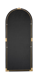 Jamie Young Saltwater Arch Rattan Floor Mirror, Black