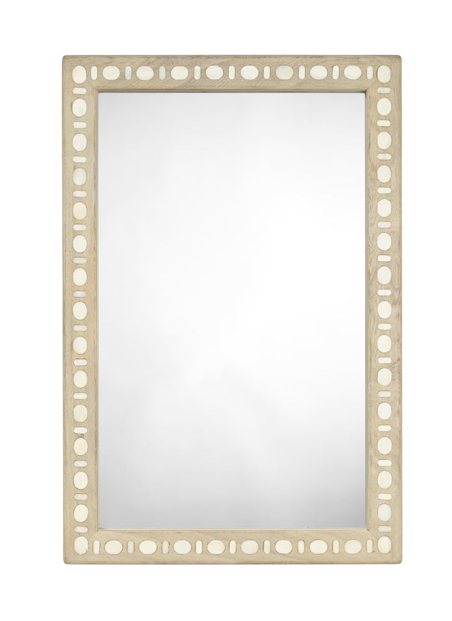 Jamie Young Sama Wood & Bone Inlay Rectangle Wall Mirror