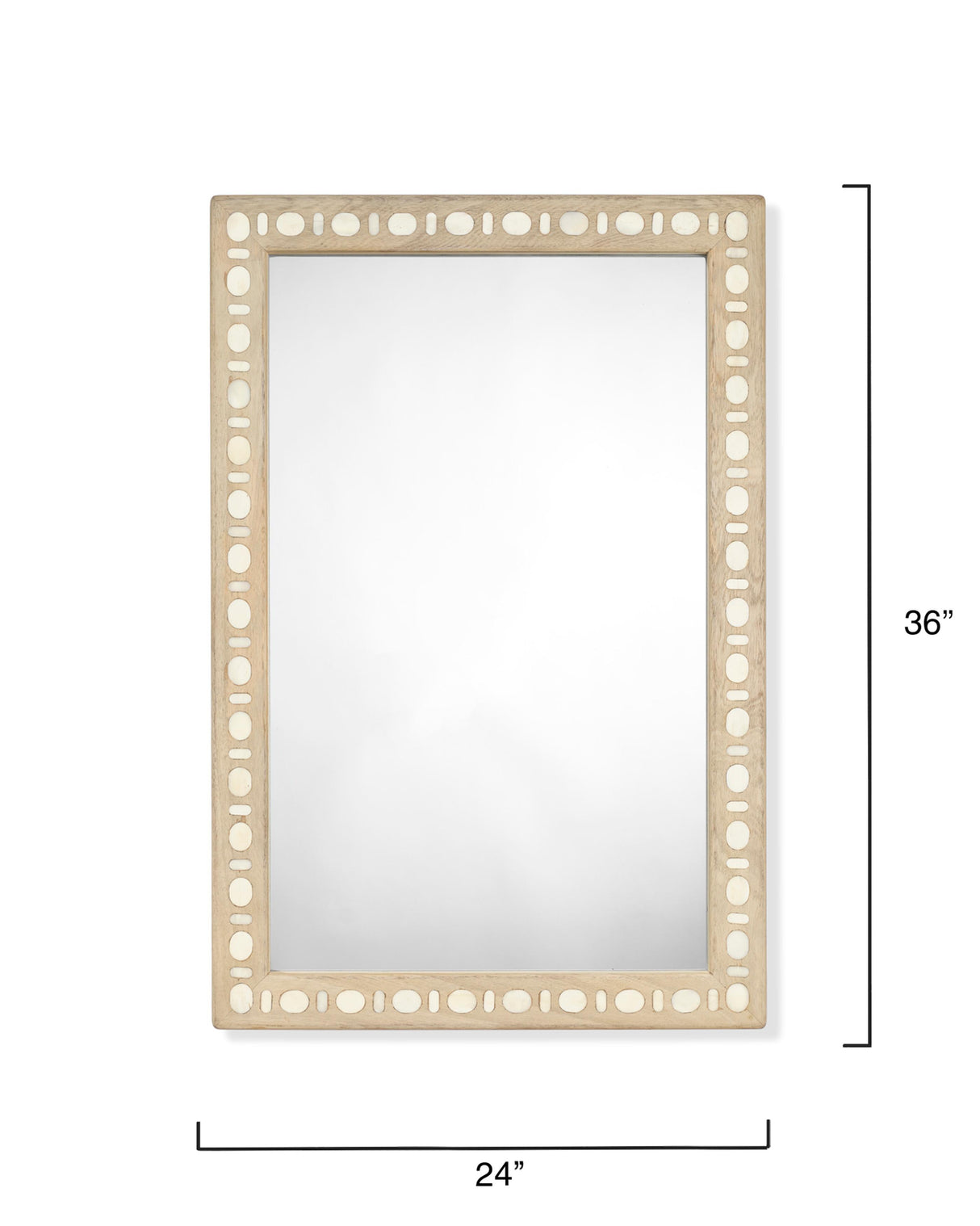 Jamie Young Sama Wood & Bone Inlay Rectangle Wall Mirror