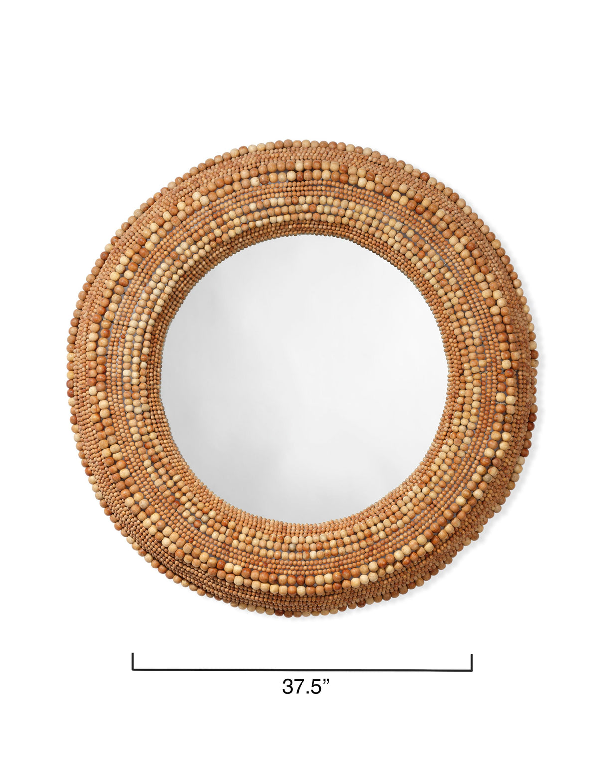 Jamie Young Strand Wood Beaded Round Wall Mirror, Natural
