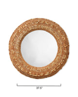 Jamie Young Strand Wood Beaded Round Wall Mirror, Natural