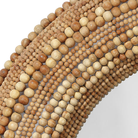 Jamie Young Strand Wood Beaded Round Wall Mirror, Natural