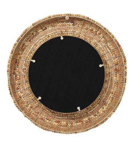 Jamie Young Strand Wood Beaded Round Wall Mirror, Natural