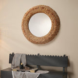 Jamie Young Strand Wood Beaded Round Wall Mirror, Natural
