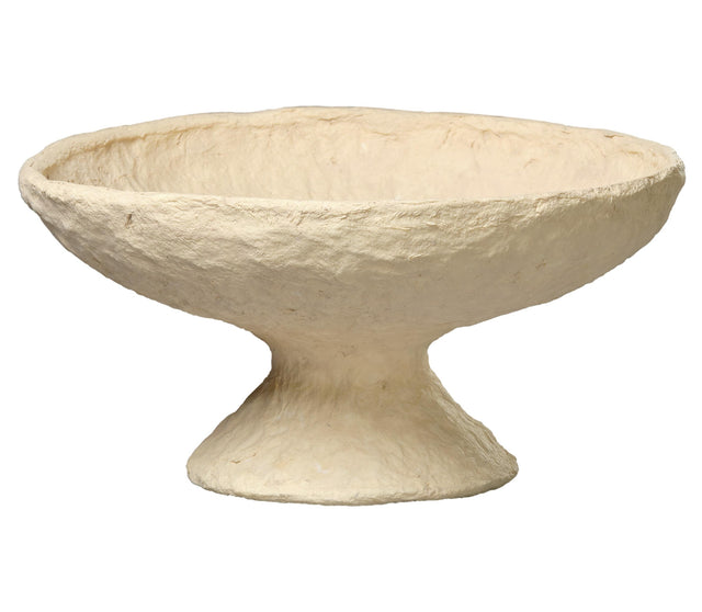 Jamie Young Garden Cotton Mache Pedestal Decorative Bowl, Cream