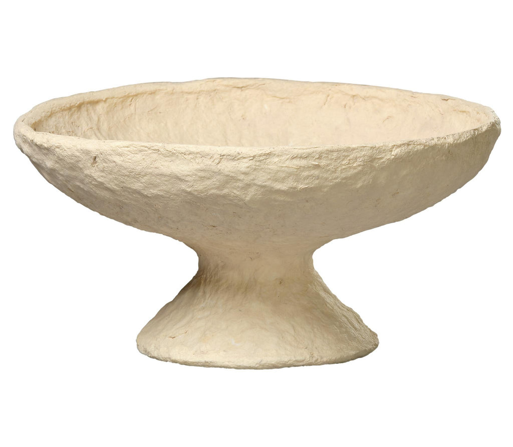 DecoratorsBest Garden Cotton Mache Pedestal Bowl, Cream