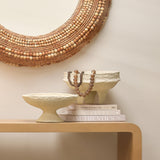 Jamie Young Garden Cotton Mache Pedestal Decorative Bowl, Cream