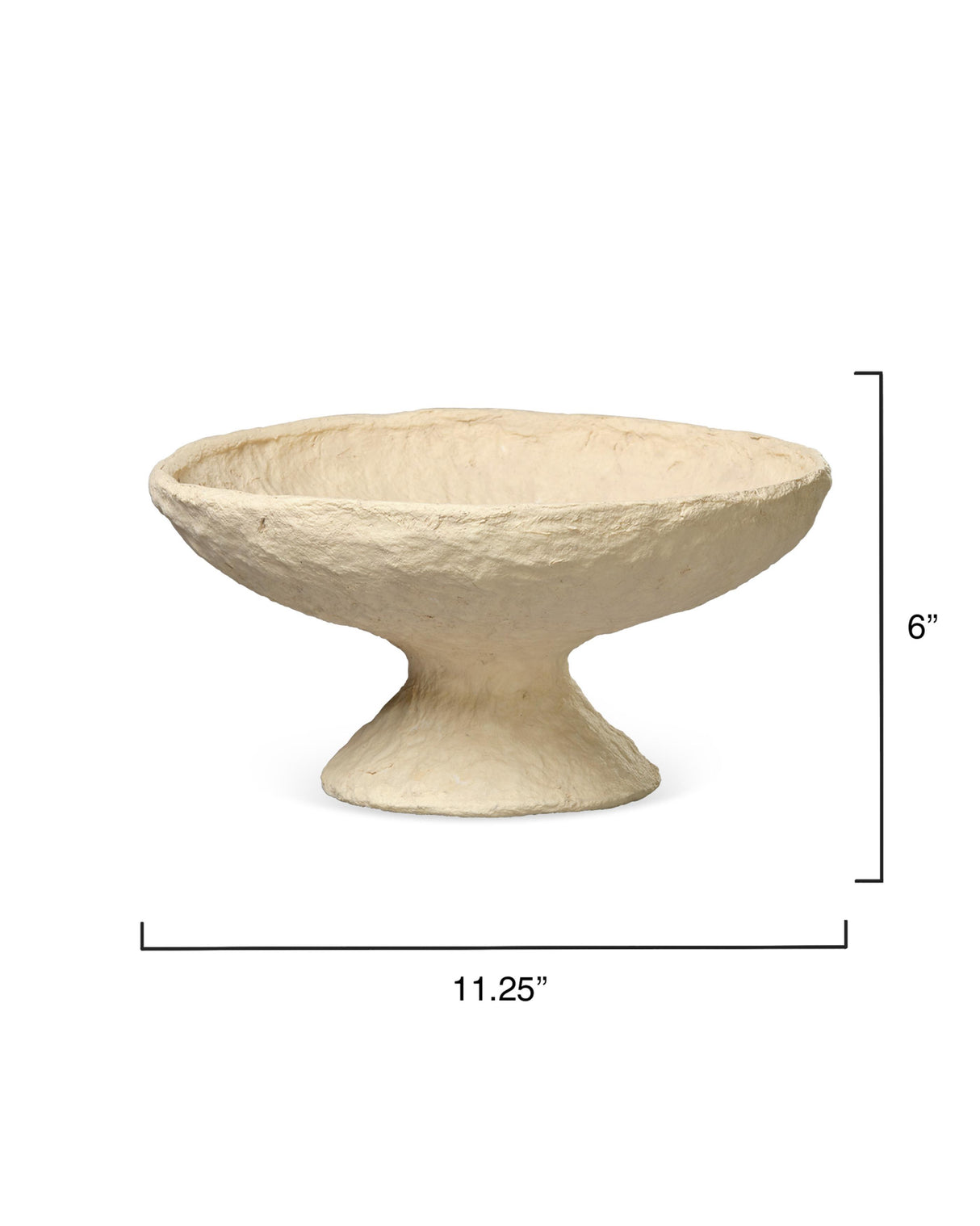 Jamie Young Garden Cotton Mache Pedestal Decorative Bowl, Cream