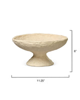Jamie Young Garden Cotton Mache Pedestal Decorative Bowl, Cream