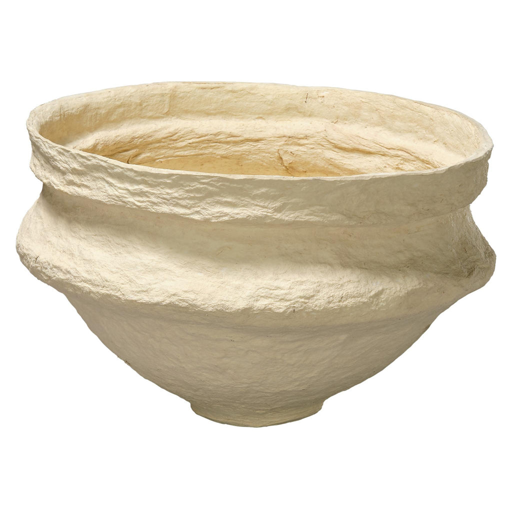 DecoratorsBest Landscape Cotton Mache Large Bowl, Cream