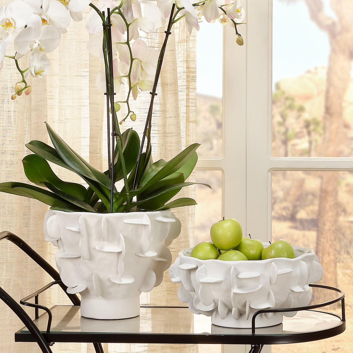 Jamie Young Helios Ceramic Decorative Vase, White