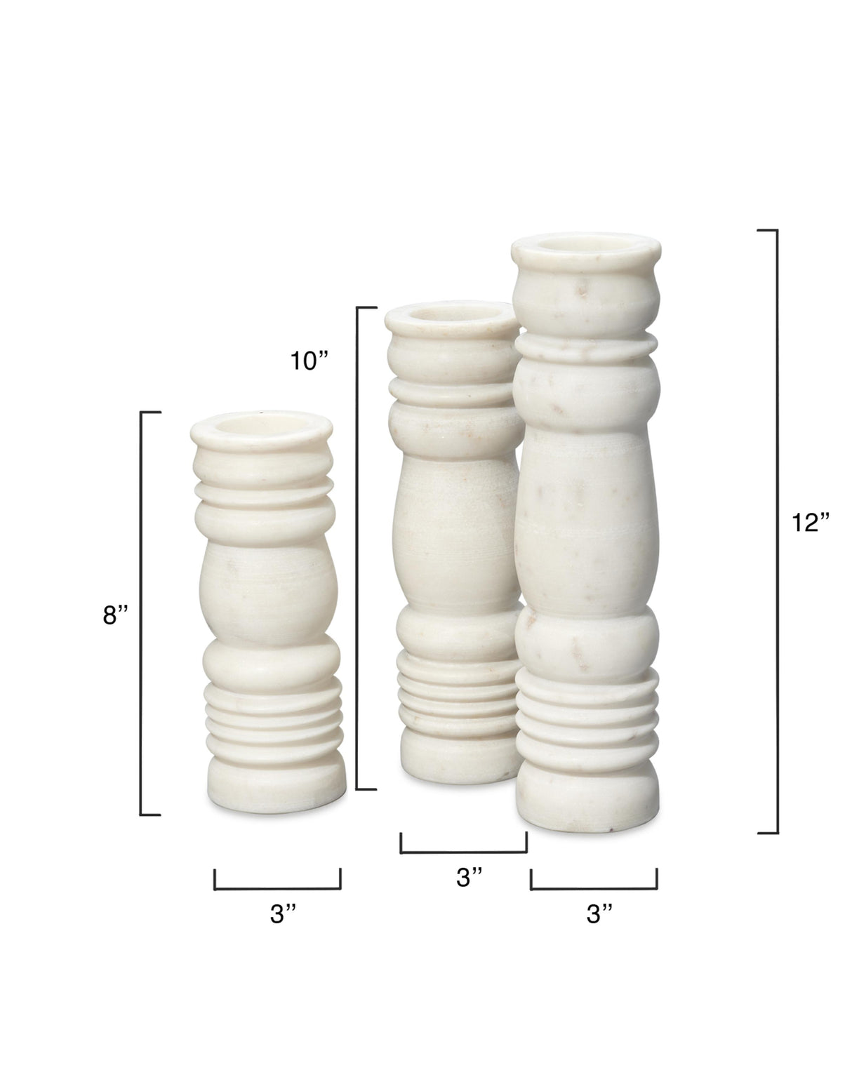 Jamie Young Monument Marble Candlesticks (set of 3)