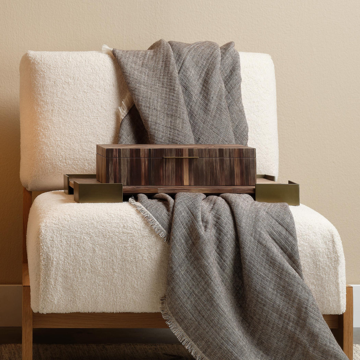 Jamie Young Palm Marquetry Decorative Box