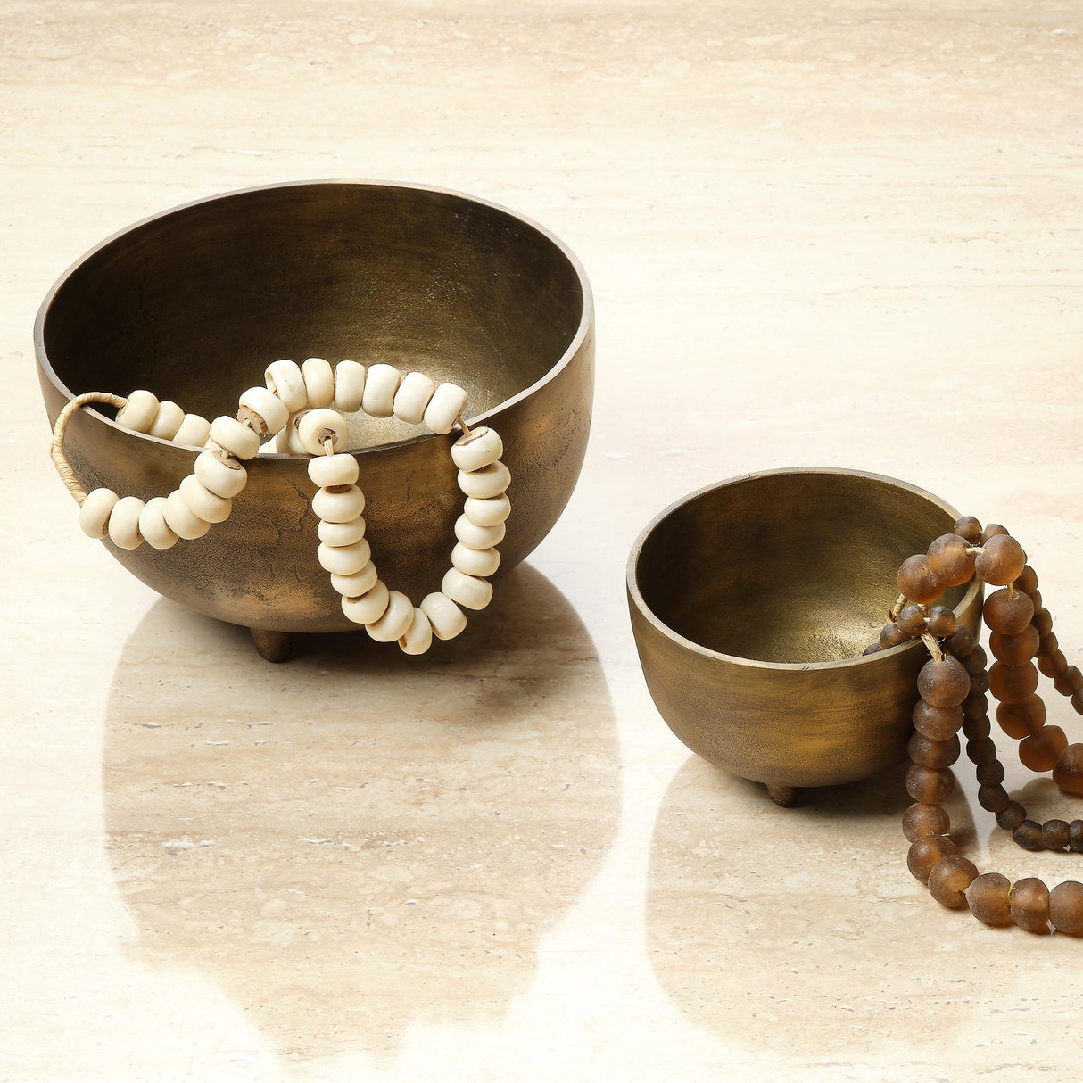 Jamie Young Relic Metal Small Footed Decorative Bowl