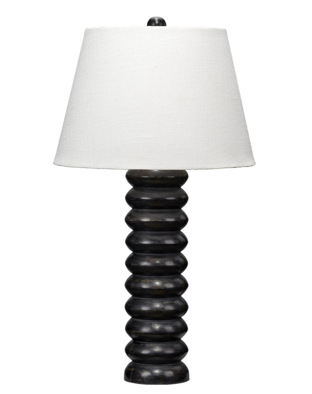 Jamie Young Abacus Mango Wood Table Lamp with Linen Shade