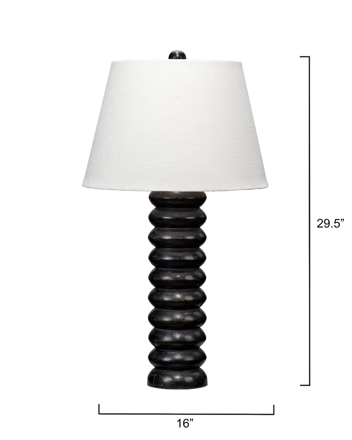 Jamie Young Abacus Mango Wood Table Lamp with Linen Shade