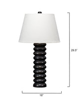 Jamie Young Abacus Mango Wood Table Lamp with Linen Shade