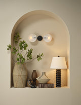 Jamie Young Abacus Mango Wood Table Lamp with Linen Shade