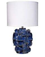 Jamie Young Helios Ceramic Table Lamp with Linen Shade, Blue