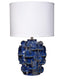 Jamie Young Helios Ceramic Table Lamp with Linen Shade, Blue
