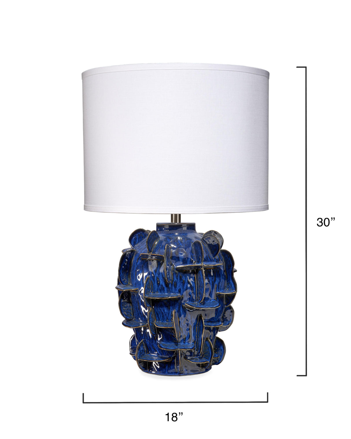 Jamie Young Helios Ceramic Table Lamp with Linen Shade, Blue