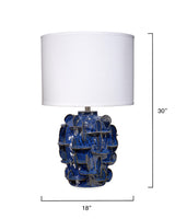 Jamie Young Helios Ceramic Table Lamp with Linen Shade, Blue