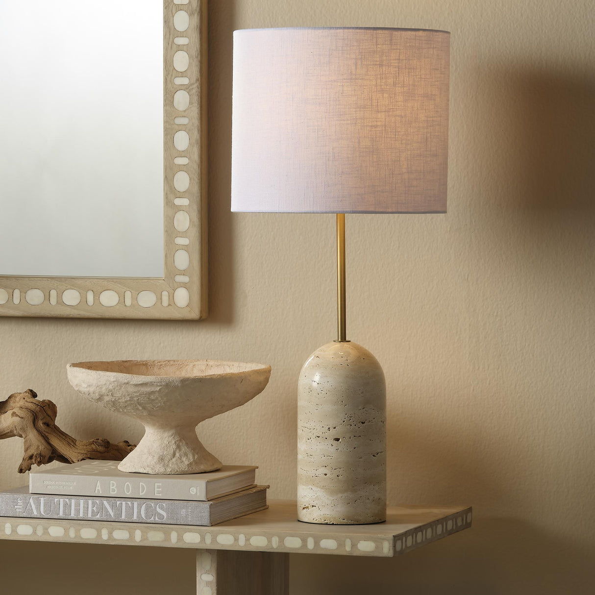 Jamie Young Holt Travertine Table Lamp