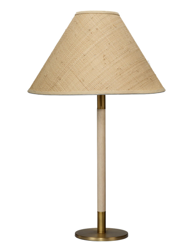 Jamie Young Morgana Wood and Metal Table Lamp with Raffia Shade