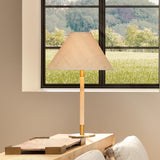 Jamie Young Morgana Wood and Metal Table Lamp with Raffia Shade