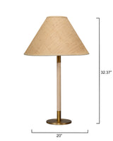 Jamie Young Morgana Wood and Metal Table Lamp with Raffia Shade