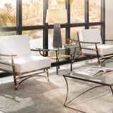 Jamie Young Pleated Ceramic Table Lamp with Linen Shade, Blue