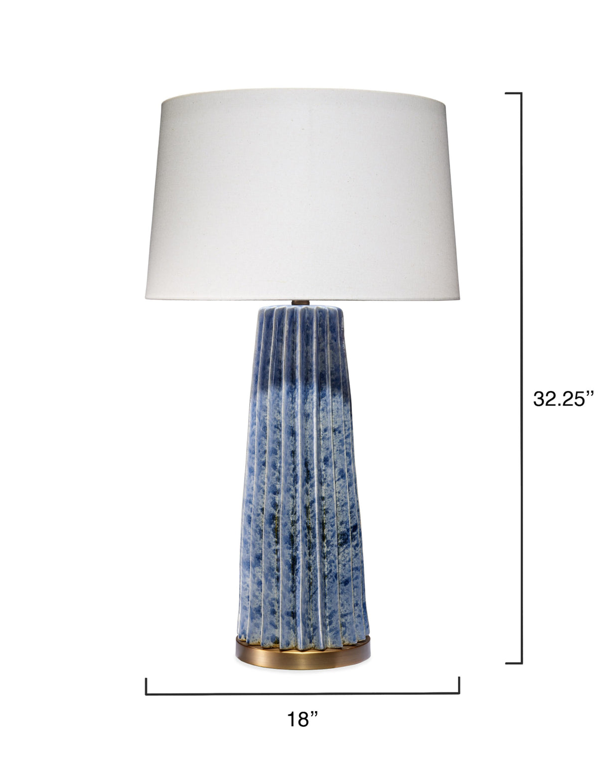 Jamie Young Pleated Ceramic Table Lamp with Linen Shade, Blue
