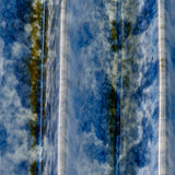 Jamie Young Pleated Ceramic Table Lamp with Linen Shade, Blue