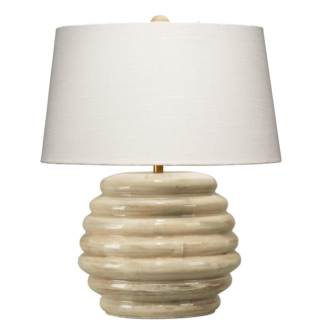 Jamie Young Soroban Mango Wood Table Lamp with Linen Shade